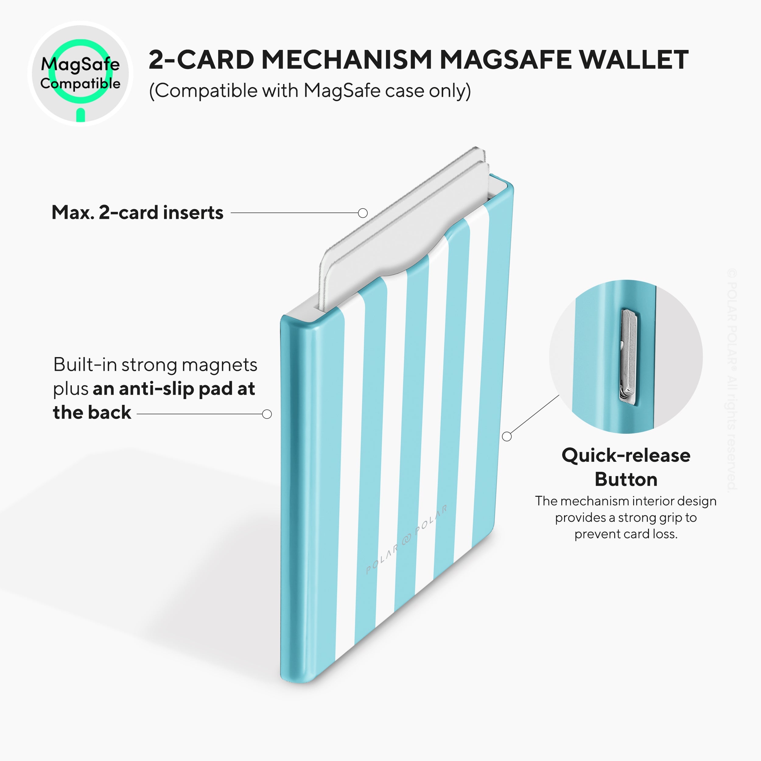 Baby Blue Stripe MagSafe Wallet