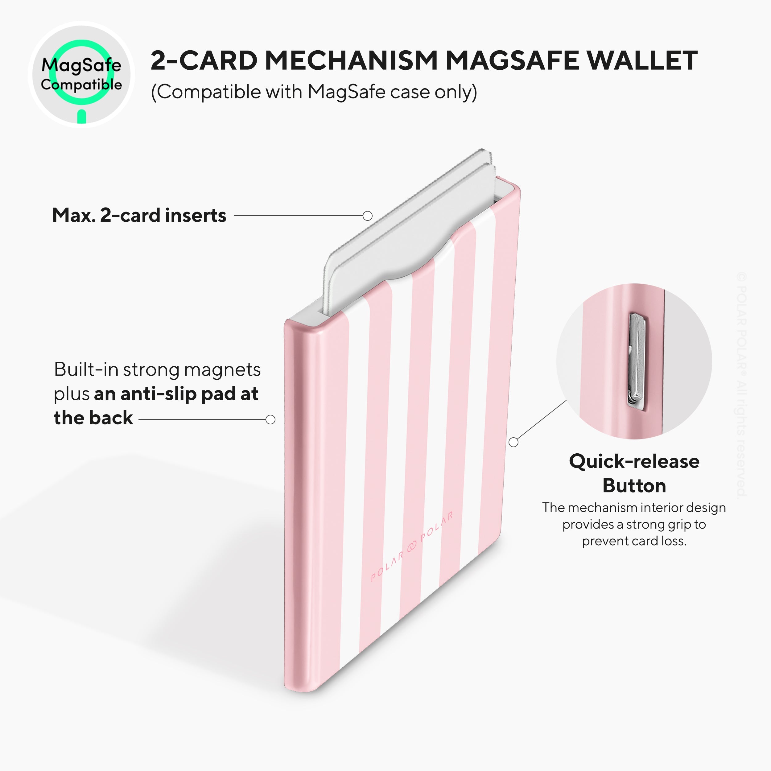 Baby Pink Stripe MagSafe Wallet