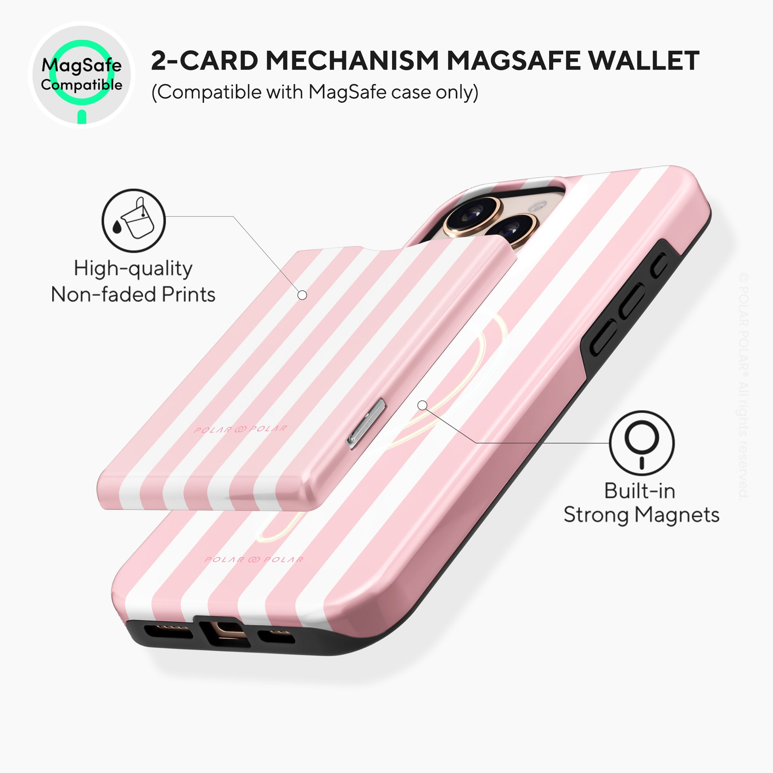 Baby Pink Stripe MagSafe Wallet