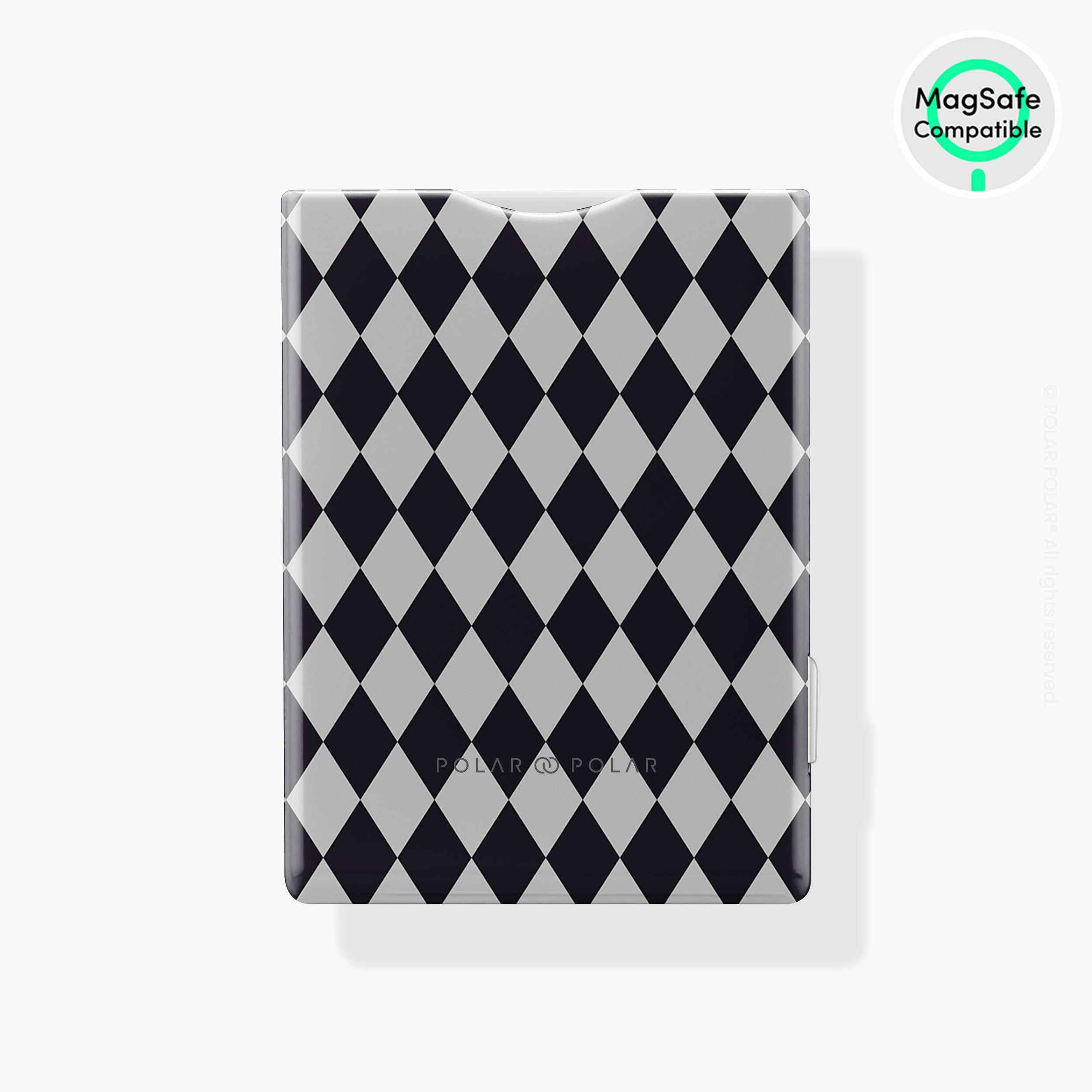 Diamond Black Checker MagSafe Wallet