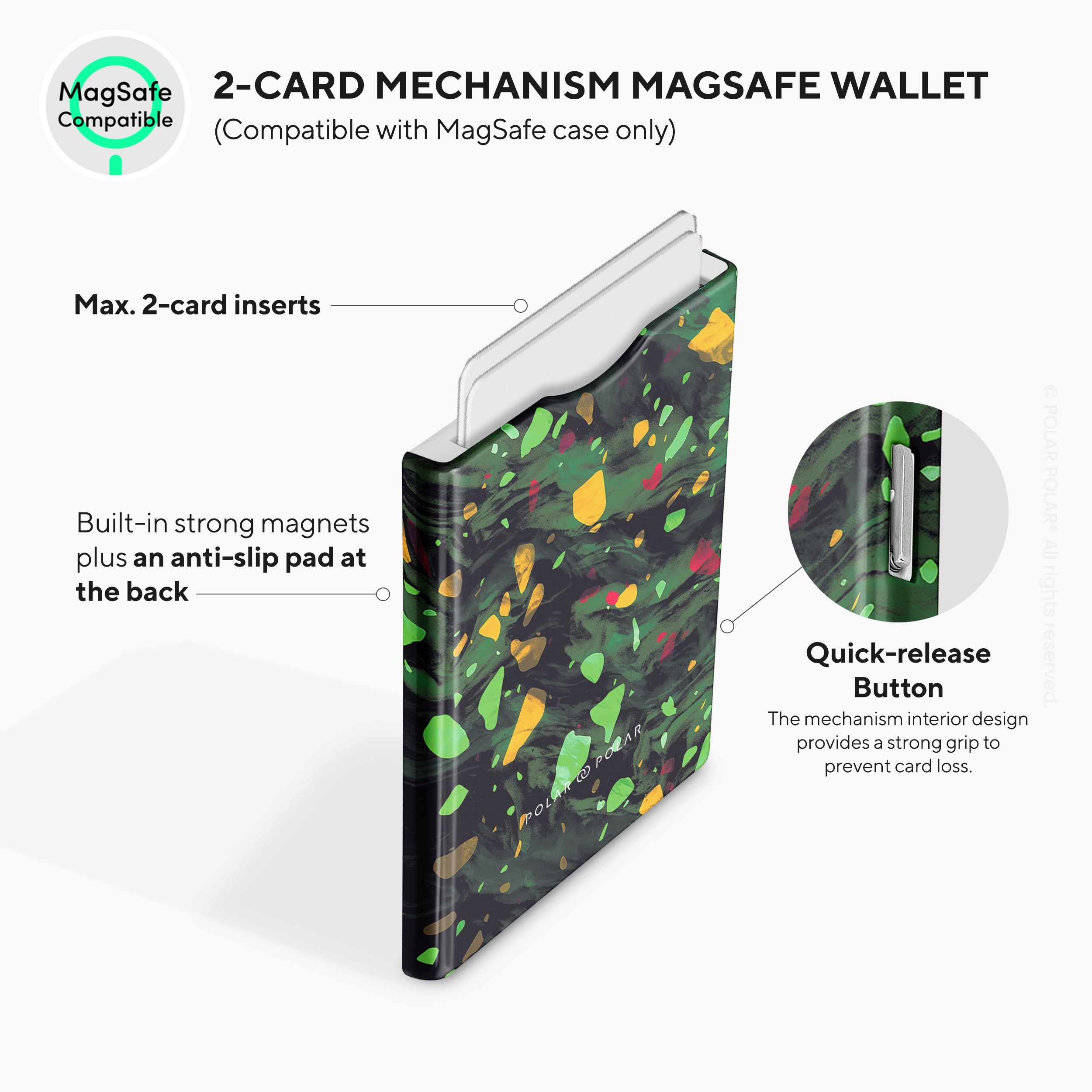 Malachite Terrazzo Gem MagSafe Wallet