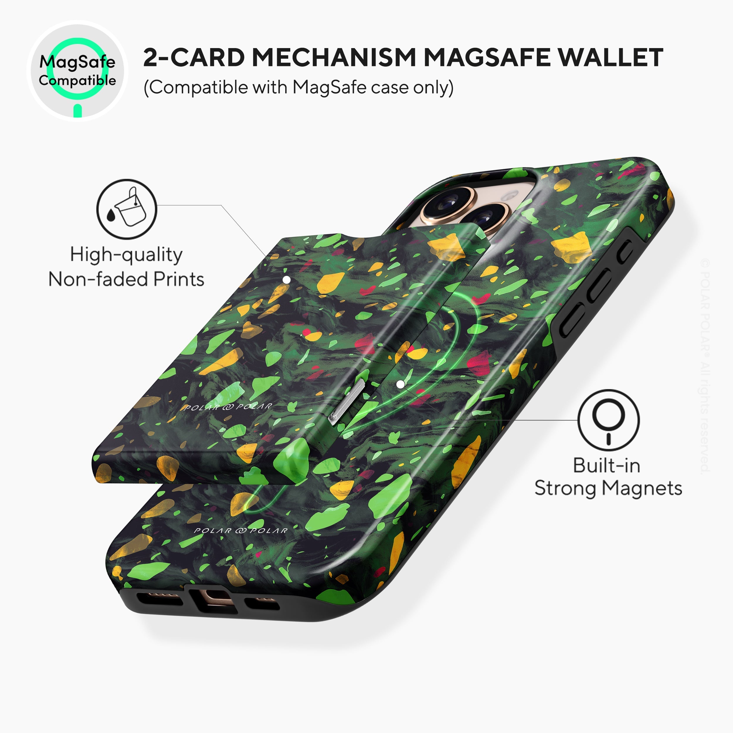 Malachite Terrazzo Gem MagSafe Wallet