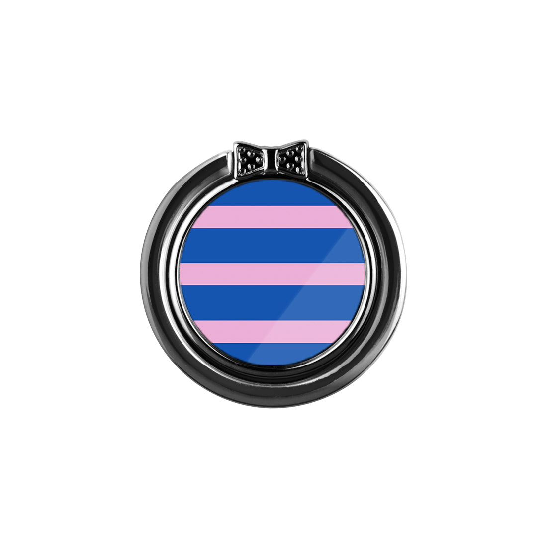 Navy Pink Stripe Phone Ring Holder  (Non-MagSafe)