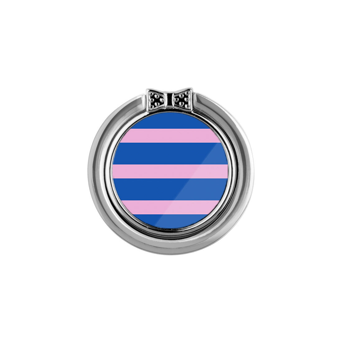 Navy Pink Stripe Phone Ring Holder  (Non-MagSafe)