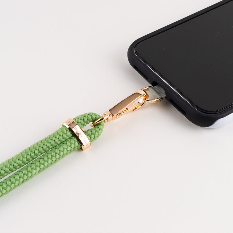 Rope iPhone Crossbody Strap with Card – Lime/Cobalt